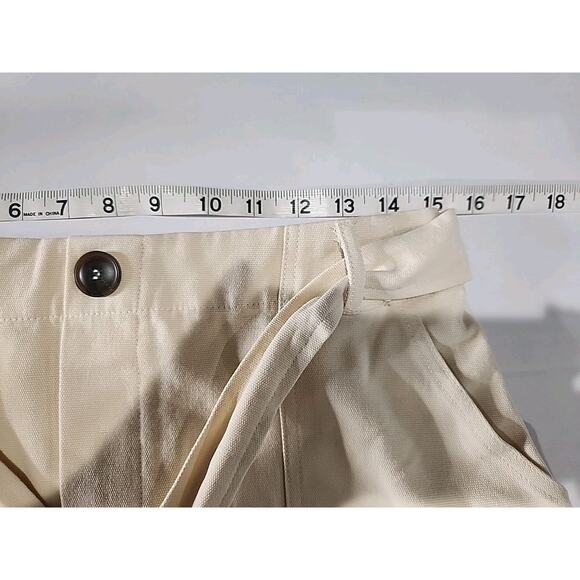 Böhme Denim Skirt Women's Size Medium Cream Cargo Slash Front Pockets Drawstring - Picture 6 of 7